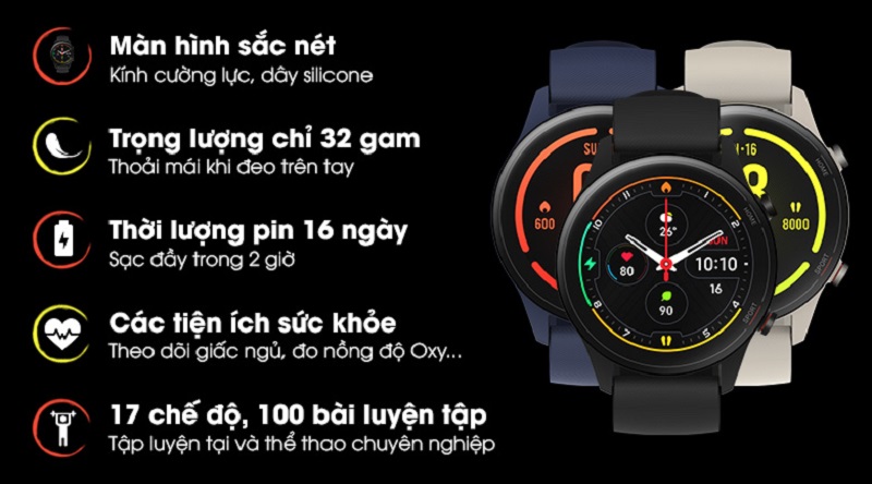 Đồng hồ th&ocirc;ng minh Mi Watch gi&uacute;p ph&acirc;n t&iacute;ch chất lượng v&agrave; độ d&agrave;i giấc ngủ của người đeo